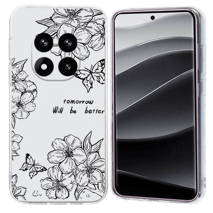 

For Redmi Note 14 Pro 5G Colorful Painting Pattern TPU Phone Case(Butterfly Flower)