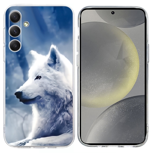 

For Samsung Galaxy S24+ 5G Colorful Painting Pattern TPU Phone Case(White Wolf)