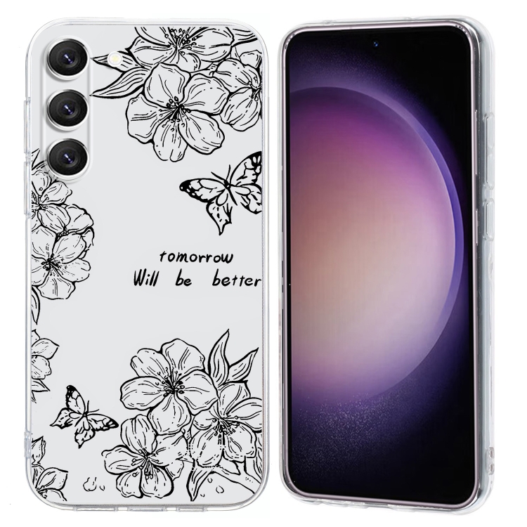 

For Samsung Galaxy S23+ 5G Colorful Painting Pattern TPU Phone Case(Butterfly Flower)