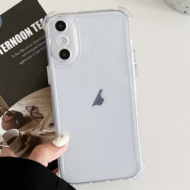

For iPhone XS Max Transparent Four-corner Shockproof TPU Phone Case(White)