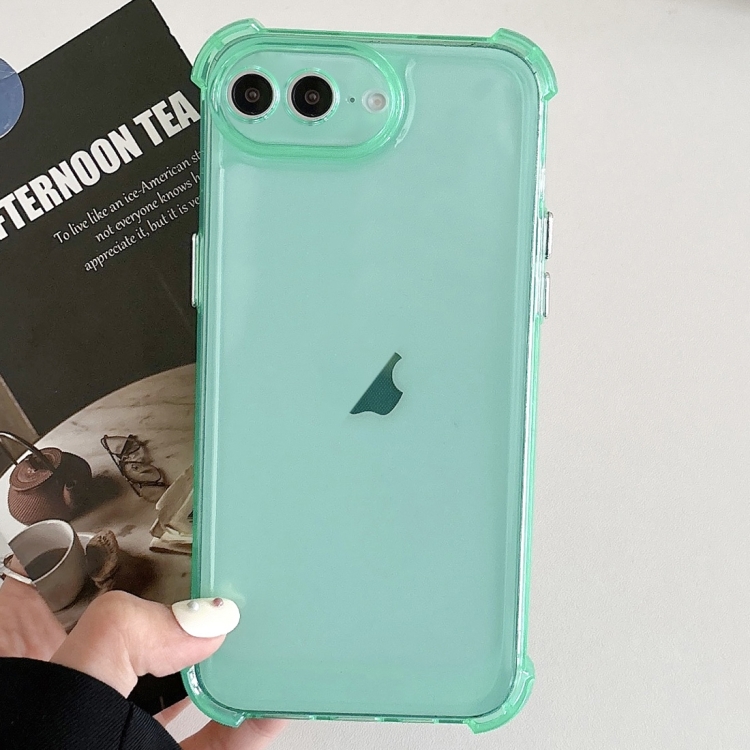 

For iPhone 8 Plus / 7 Plus Transparent Four-corner Shockproof TPU Phone Case(Green)