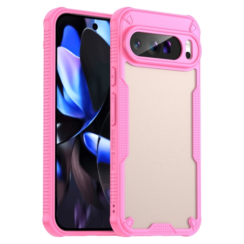 

For Google Pixel 9 Pro XL Armor Glaze PC Hybrid TPU Phone Case(Pink)