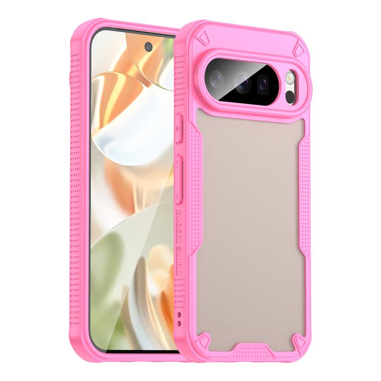 

For Google Pixel 10 Pro Armor Glaze PC Hybrid TPU Phone Case(Pink)