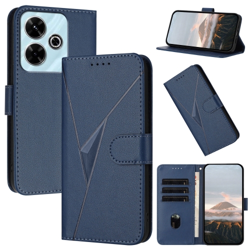 

For Redmi 13 4G Triangle Pattern Buckle Clasp Leather Phone Case(Royal Blue)