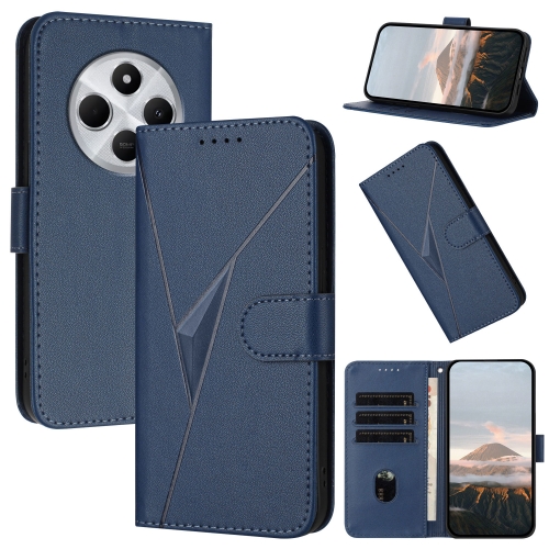 

For Redmi 14C 4G Triangle Pattern Buckle Clasp Leather Phone Case(Royal Blue)