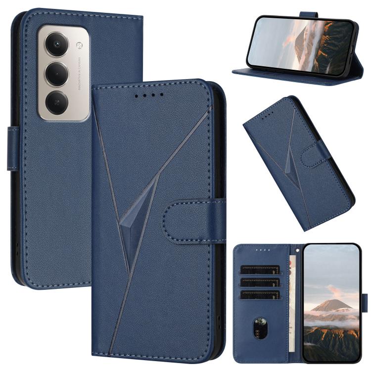 

For Redmi 15 5G Global / 15 4G SEA 169.5mm Triangle Pattern Buckle Clasp Leather Phone Case(Royal Blue)
