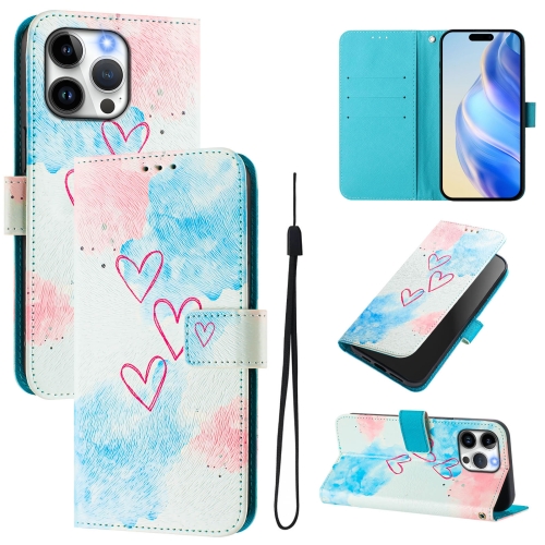 

For iPhone 15 Pro Art Colored Drawing Pattern Leather Phone Case(LOVE ME)