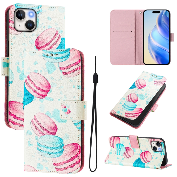 

For iPhone 14 Plus Art Colored Drawing Pattern Leather Phone Case(Cake)