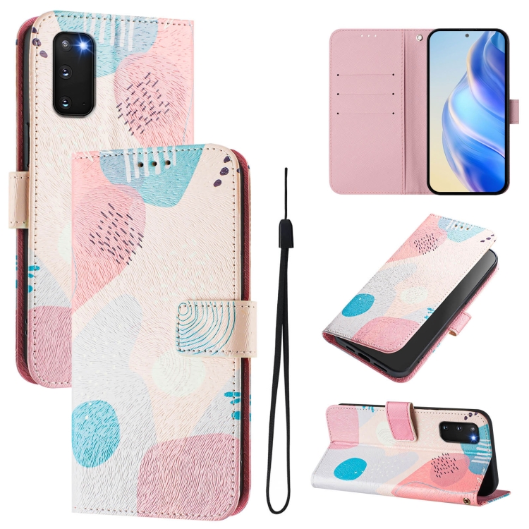 

For Samsung Galaxy S20 FE 4G Art Colored Drawing Pattern Leather Phone Case(Graffiti puzzle)