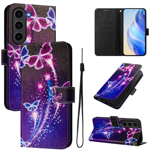 

For Samsung Galaxy S23+ 5G Art Colored Drawing Pattern Leather Phone Case(Fireworks butterfly)