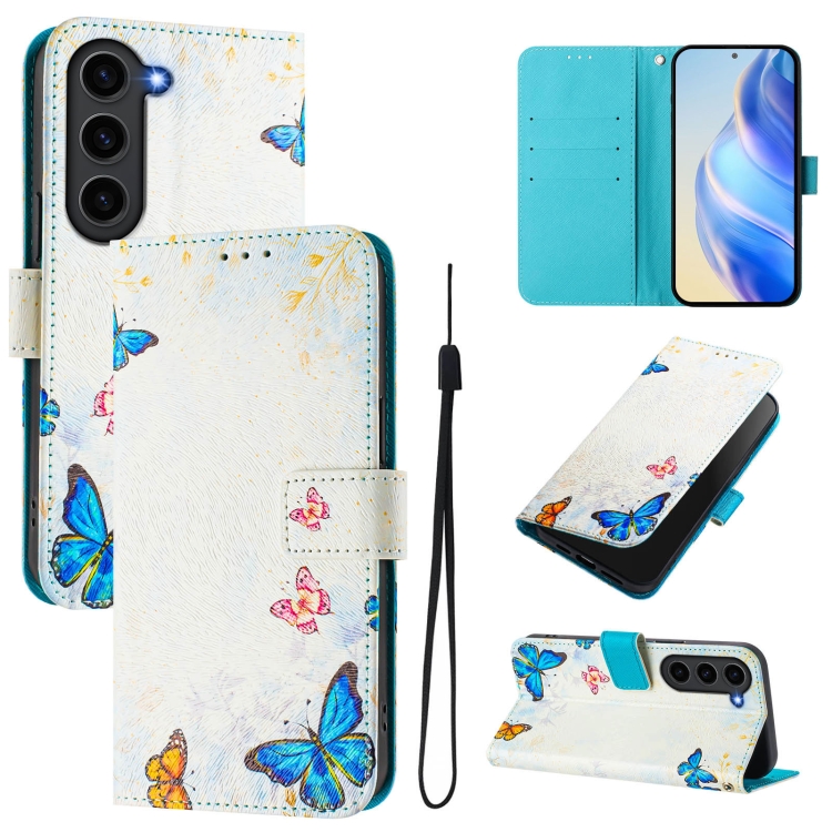 

For Samsung Galaxy S23+ 5G Art Colored Drawing Pattern Leather Phone Case(Butterfly house)