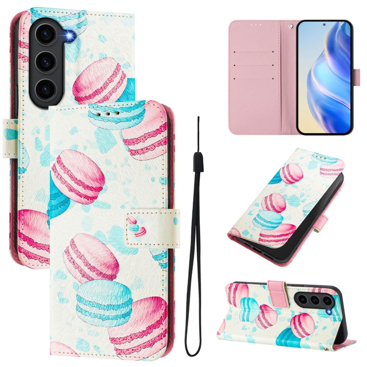 

For Samsung Galaxy S23+ 5G Art Colored Drawing Pattern Leather Phone Case(Cake)