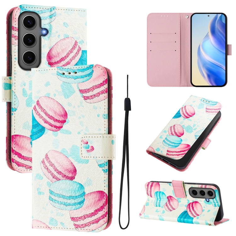 

For Samsung Galaxy S24+ 5G Art Colored Drawing Pattern Leather Phone Case(Cake)