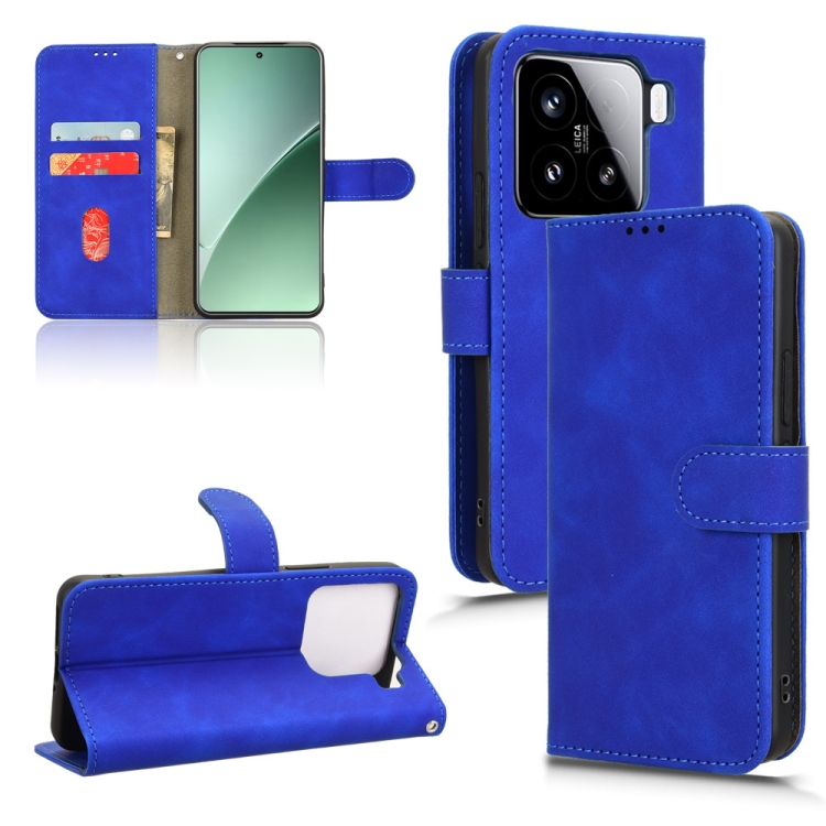 

For Xiaomi 15 Pro Skin Feel Magnetic Flip Leather Phone Case(Blue)