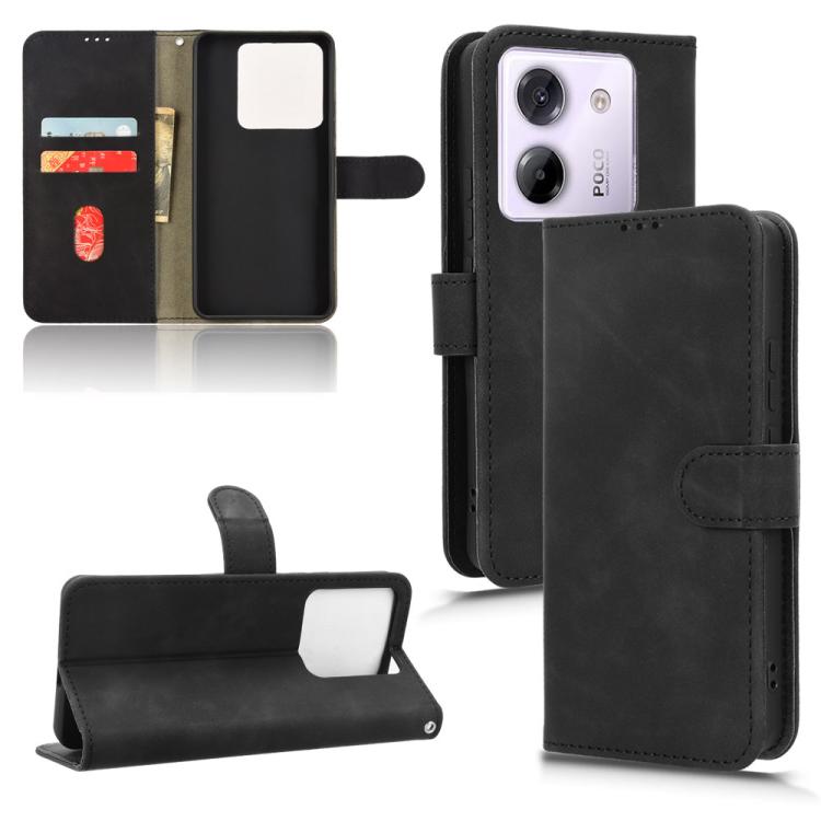 

For Xiaomi Poco M7 Pro 5G Skin Feel Magnetic Flip Leather Phone Case(Black)