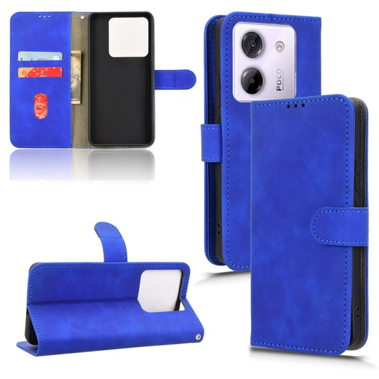 

For Xiaomi Poco M7 Pro 5G Skin Feel Magnetic Flip Leather Phone Case(Blue)