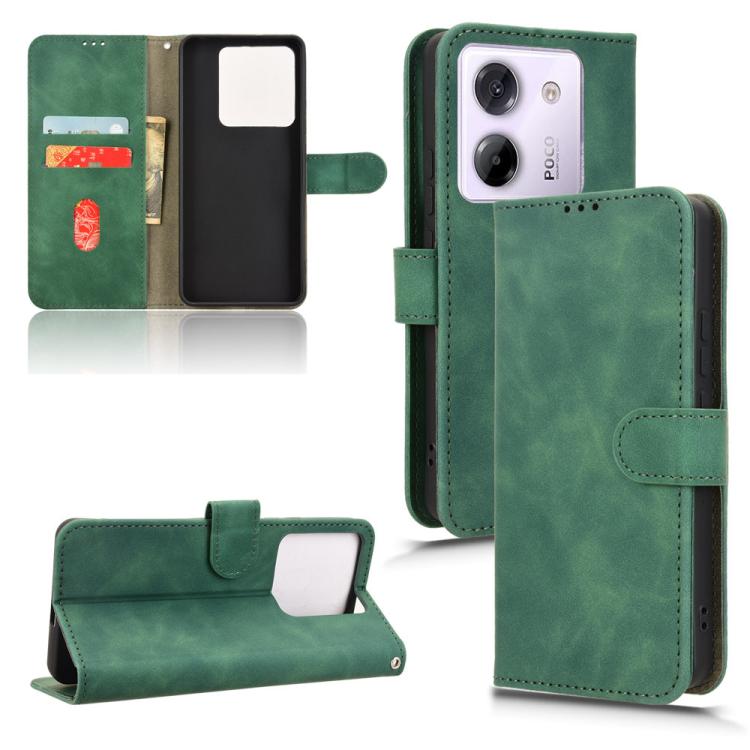

For Xiaomi Poco M7 Pro 5G Skin Feel Magnetic Flip Leather Phone Case(Green)