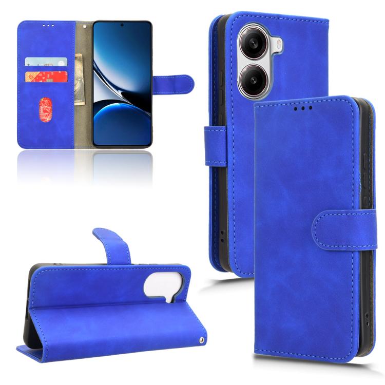 

For Xiaomi Poco X7 Pro / Redmi Turbo 4 Skin Feel Magnetic Flip Leather Phone Case(Blue)