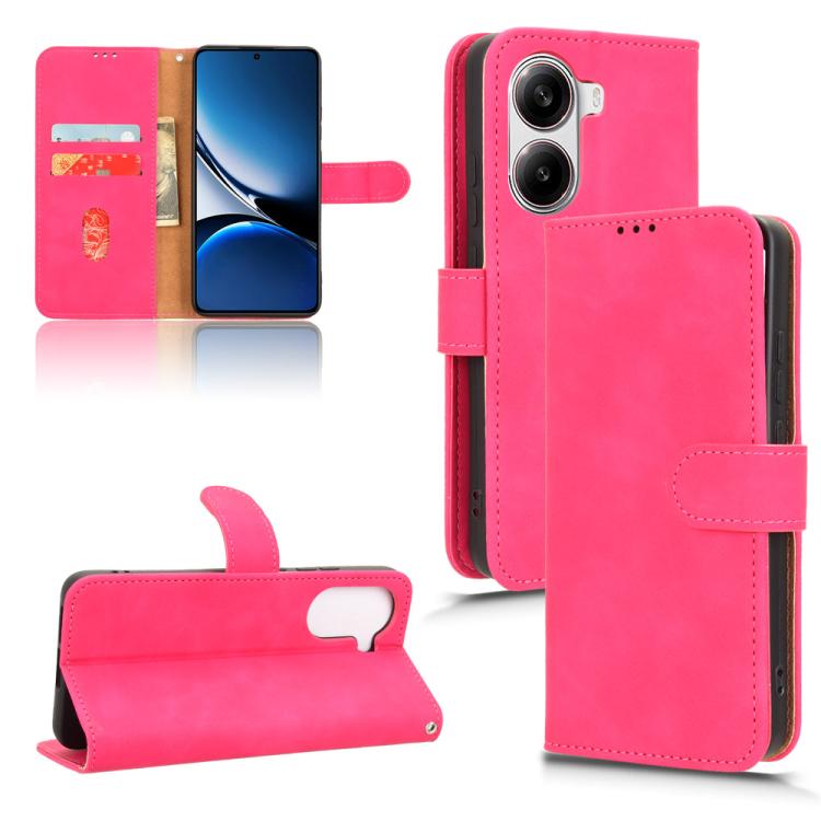 

For Xiaomi Poco X7 Pro / Redmi Turbo 4 Skin Feel Magnetic Flip Leather Phone Case(Rose Red)