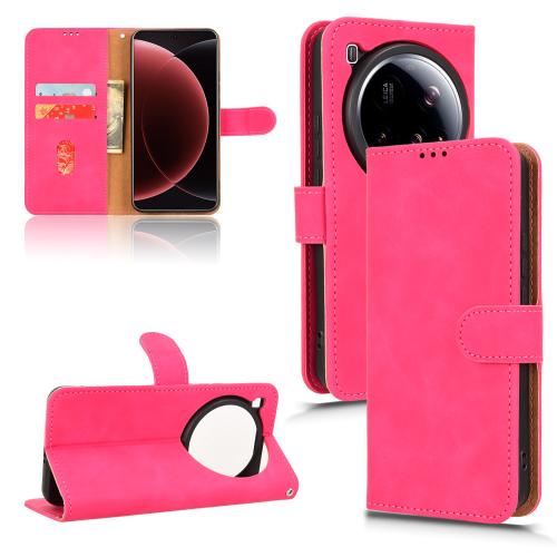 

For Xiaomi 15 Ultra Skin Feel Magnetic Flip Leather Phone Case(Rose Red)