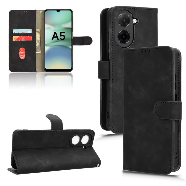 

For Xiaomi Poco C71 / Redmi A5 4G 171.7mm Skin Feel Magnetic Flip Leather Phone Case(Black)