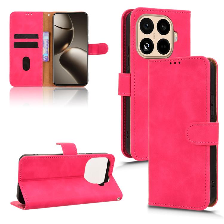 

For Xiaomi 15T Pro 5G Skin Feel Magnetic Flip Leather Phone Case(Rose Red)