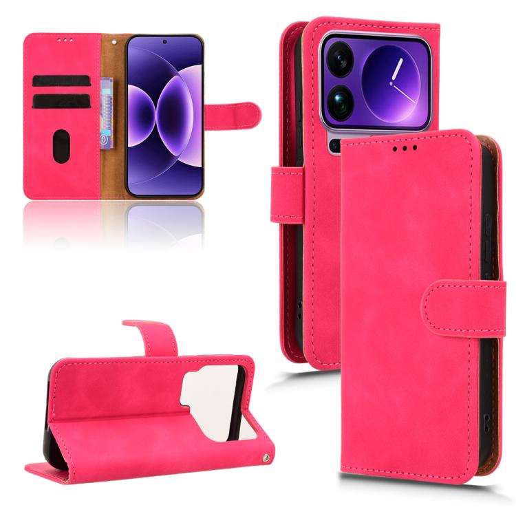 

For Xiaomi 17 Pro Skin Feel Magnetic Flip Leather Phone Case(Rose Red)