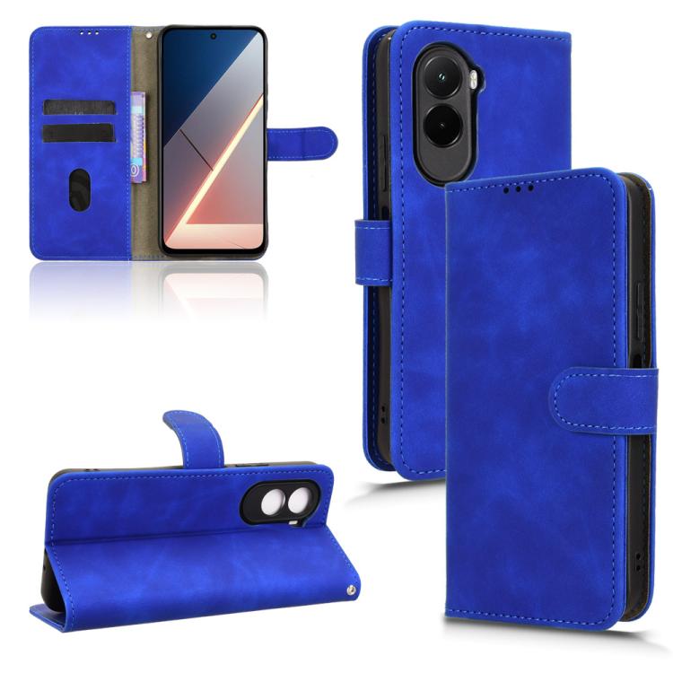 

For Xiaomi Poco M7 4G 171mm Skin Feel Magnetic Flip Leather Phone Case(Blue)