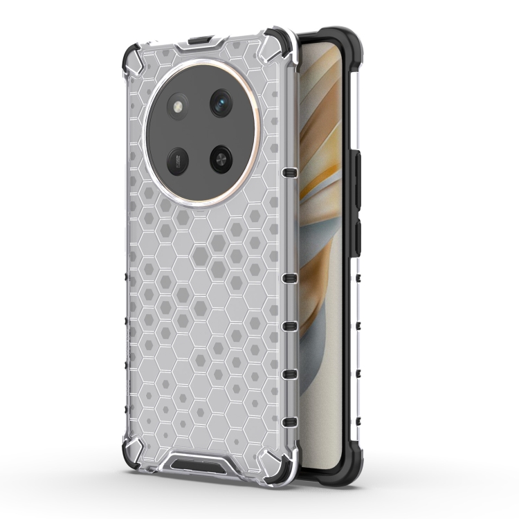 

For Honor X60 Pro Honeycomb Shockproof Phone Case(White)