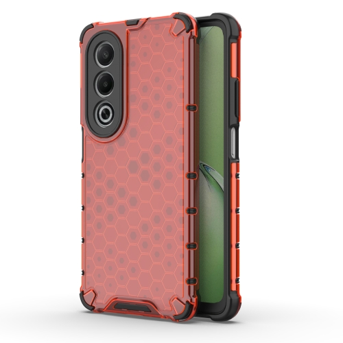 

For OPPO K12x 5G Global Honeycomb Shockproof Phone Case(Red)