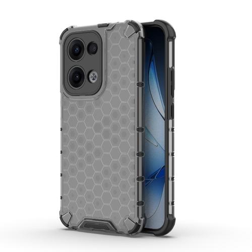 

For OPPO Reno13 5G Global Honeycomb Shockproof Phone Case(Black)