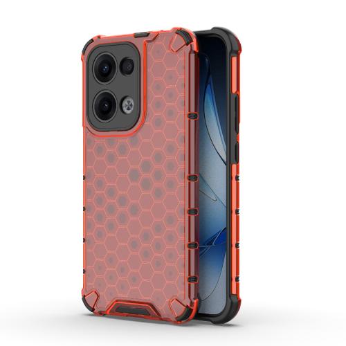 

For OPPO Reno13 5G Global Honeycomb Shockproof Phone Case(Red)