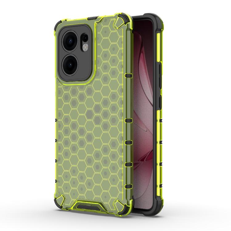 

For OPPO Reno13 F 5G Global Honeycomb Shockproof Phone Case(Green)