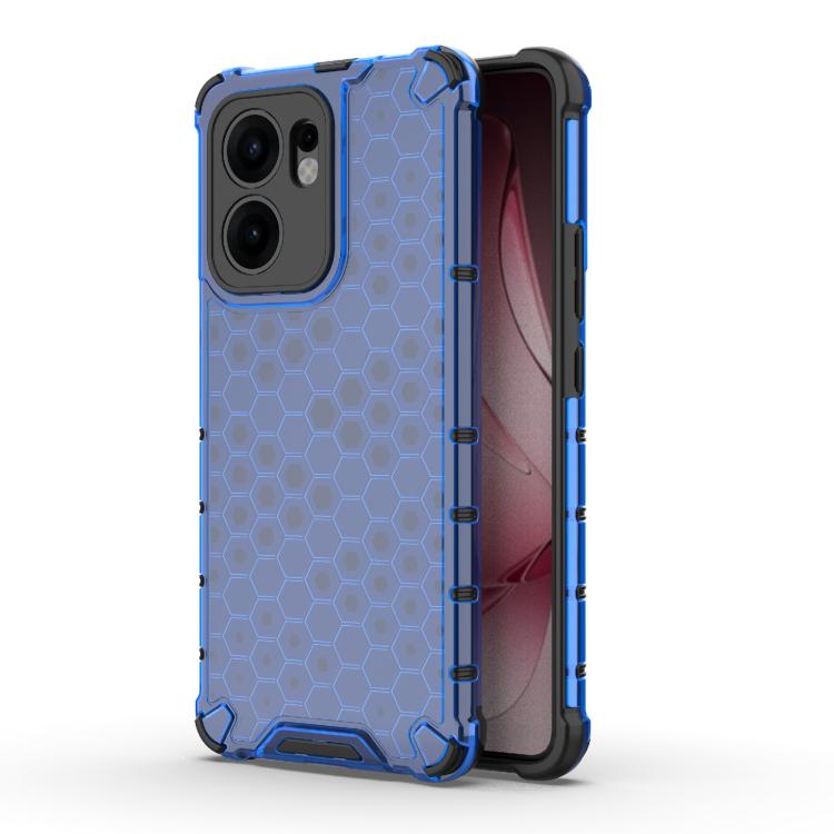 

For OPPO Reno13 F 5G Global Honeycomb Shockproof Phone Case(Blue)