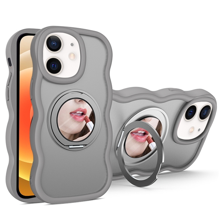 

For iPhone 12 Mirror Holder MagSafe Phone Case(Grey)