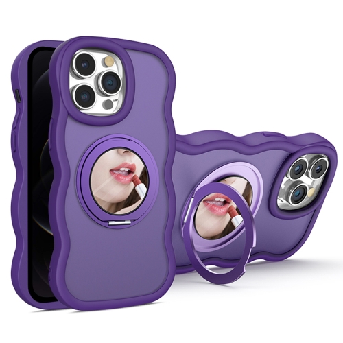 

For iPhone 12 Pro Mirror Holder MagSafe Phone Case(Purple)