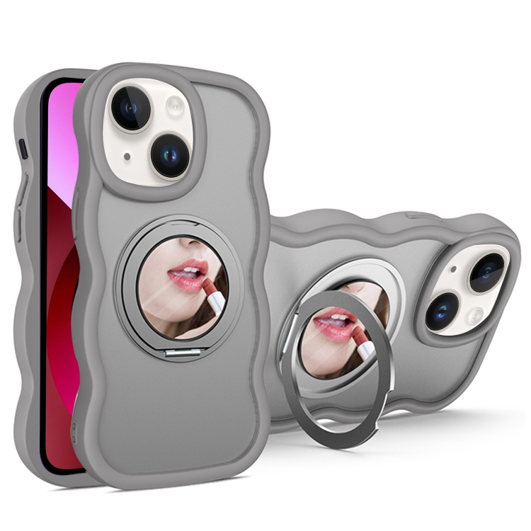 

For iPhone 13 Mirror Holder MagSafe Phone Case(Grey)