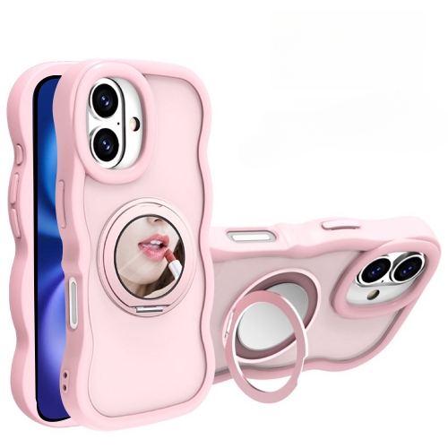 

For iPhone 16 Plus Mirror Holder MagSafe Phone Case(Purple)