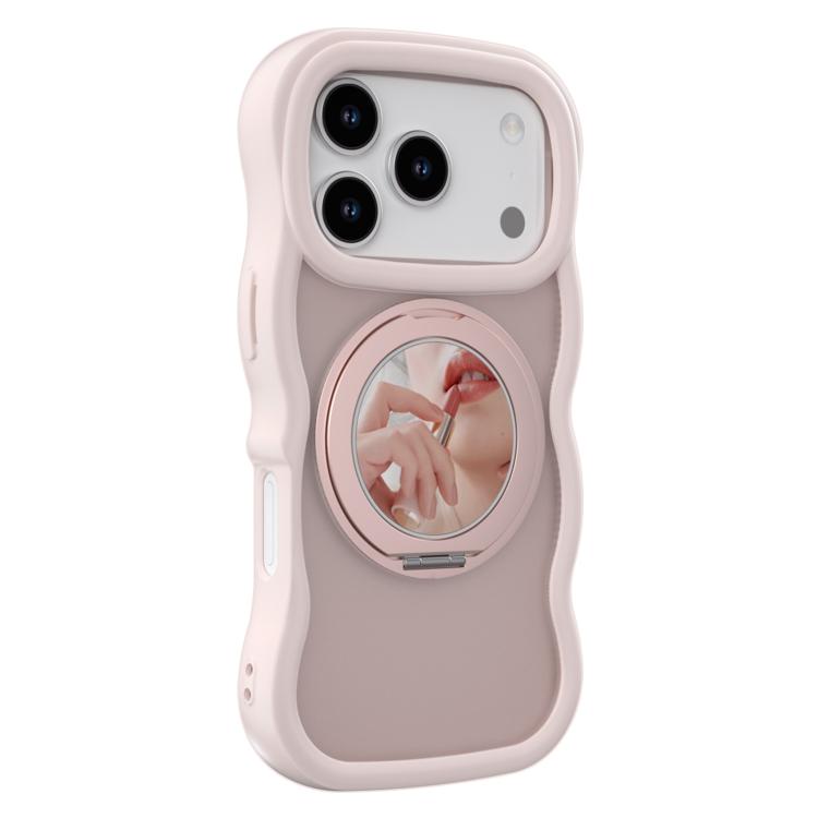 

For iPhone 17 Pro Max Mirror Holder MagSafe Phone Case(Pink)