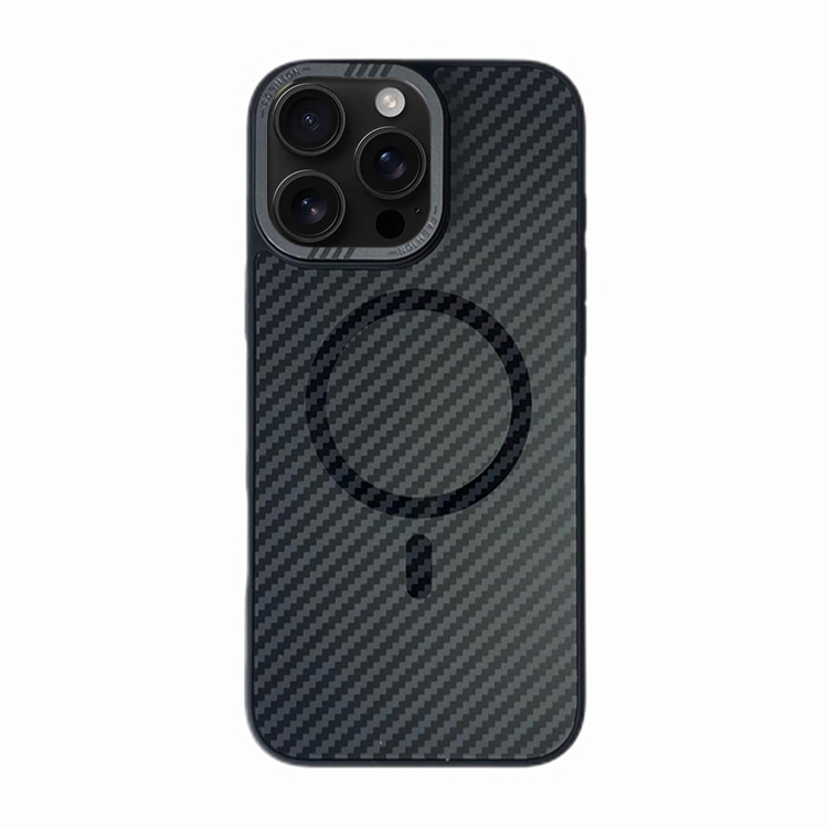 

For iPhone 16 Pro Carbon Fiber MagSafe Magnetic Phone Case(Black)