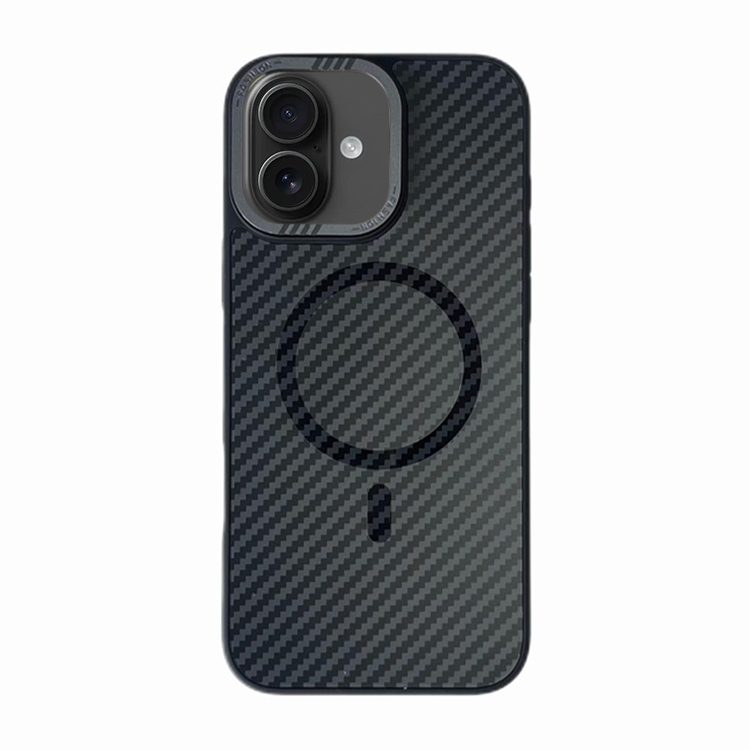 

For iPhone 16 Carbon Fiber MagSafe Magnetic Phone Case(Black)