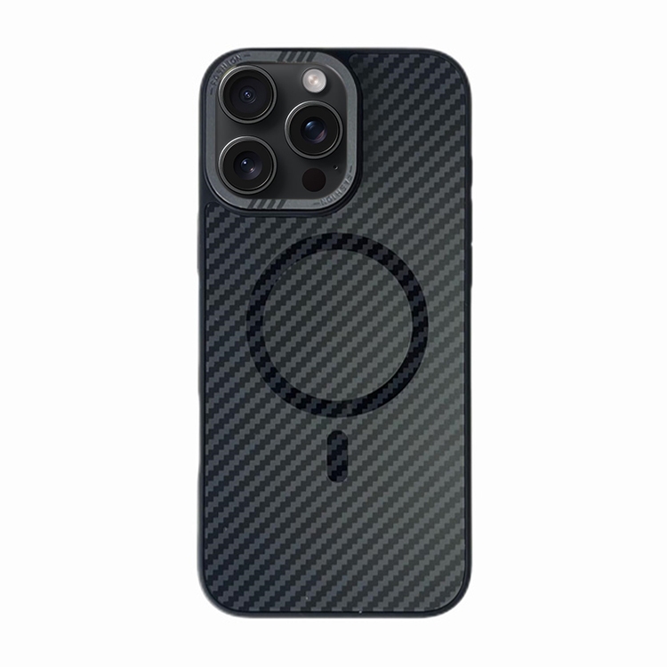 

For iPhone 15 Pro Carbon Fiber MagSafe Magnetic Phone Case(Black)