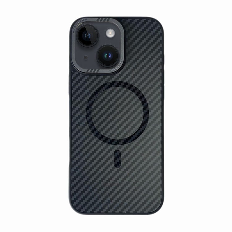 

For iPhone 14 Carbon Fiber MagSafe Magnetic Phone Case(Black)