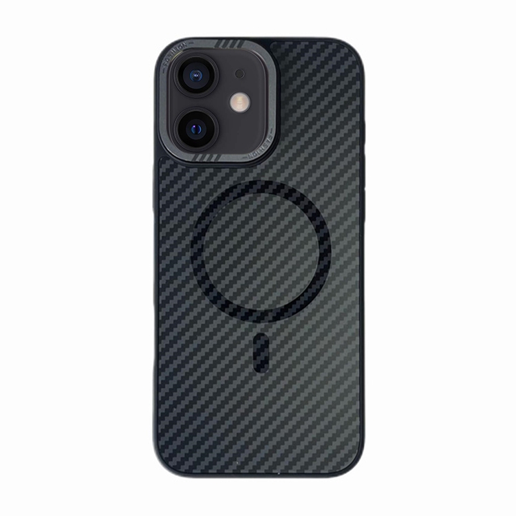 

For iPhone 12 Carbon Fiber MagSafe Magnetic Phone Case(Black)