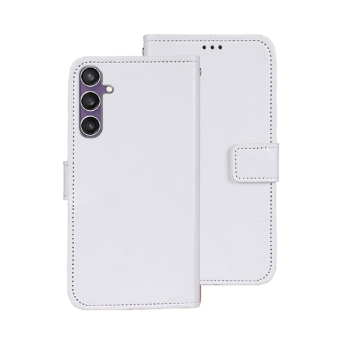 

For Samsung Galaxy S24 FE 5G idewei Crazy Horse Texture Leather Phone Case(White)