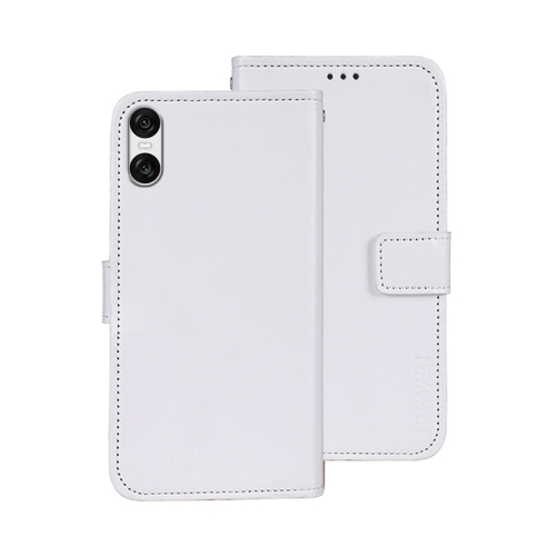 

For Sony Xperia 10 VI idewei Crazy Horse Texture Leather Phone Case(White)