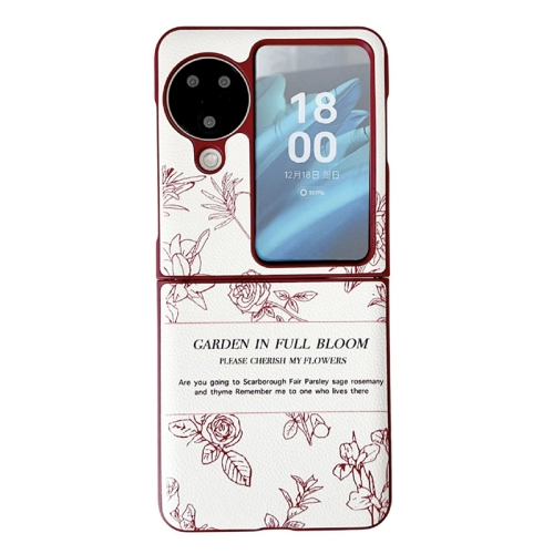 

For OPPO Find N3 Flip Sketch Flower Pattern Phone Case(Rose)