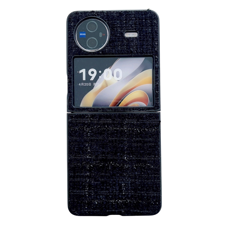 

For vivo X Flip Plaid Fabric PC Protective Phone Case(Black)