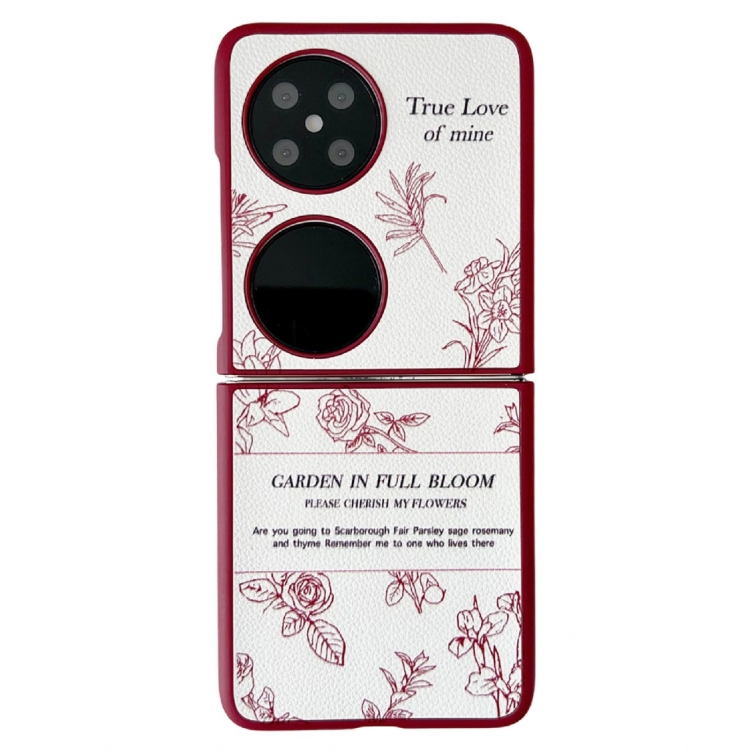 

For Huawei Pocket 2 Sketch Flower Pattern Phone Case(Rose)