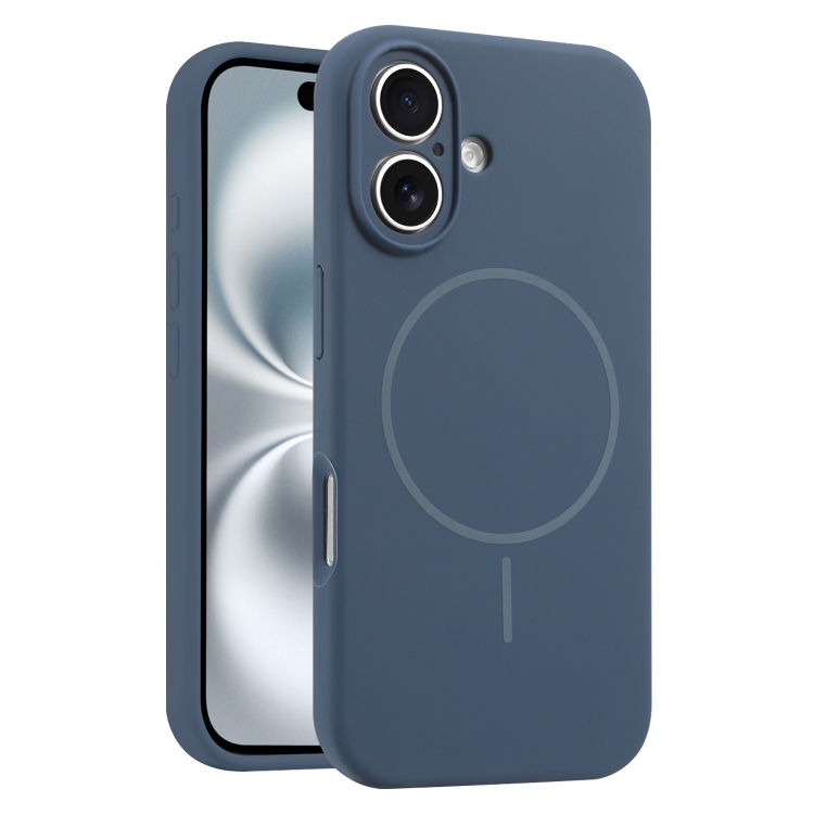 

For iPhone 16 Plus Fine Hole Liquid Silicone MagSafe Phone Case(Royal Blue)